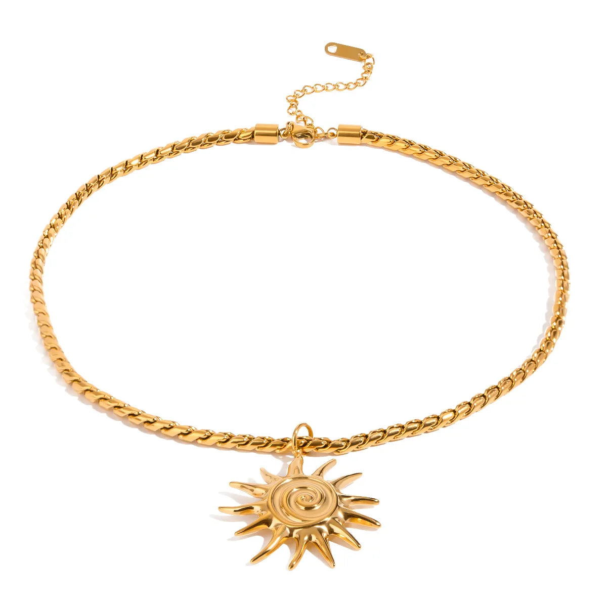 Fashorio Gold / One Size 18K Gold-Plated Sun Pendant Necklace
