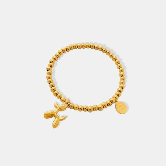 18K Gold-Plated Titanium Steel Puppy Shape Charm Bracelet Gold One Size - Fashorio
