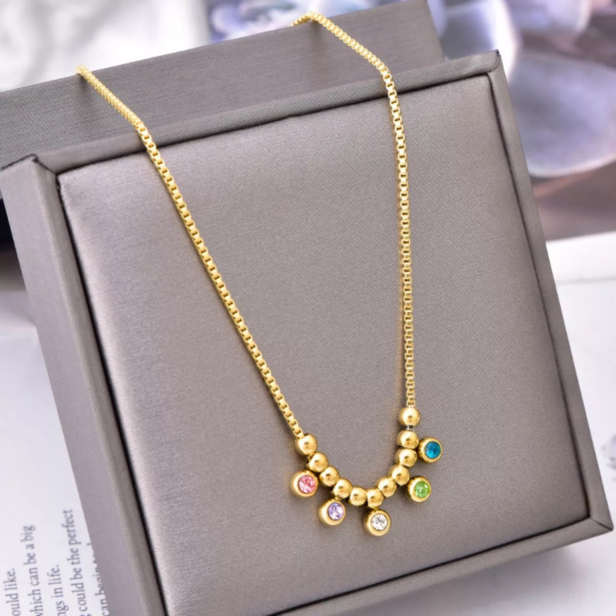 Fashorio Gold / One Size 18K Gold-Plated Zircon Necklace