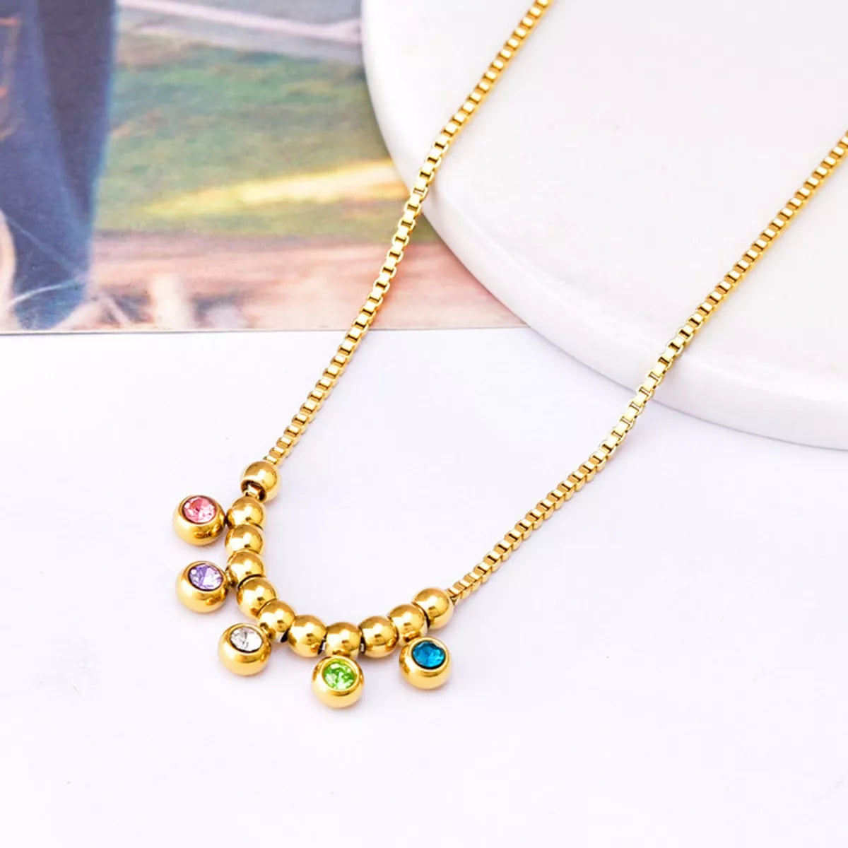 Fashorio Gold / One Size 18K Gold-Plated Zircon Necklace