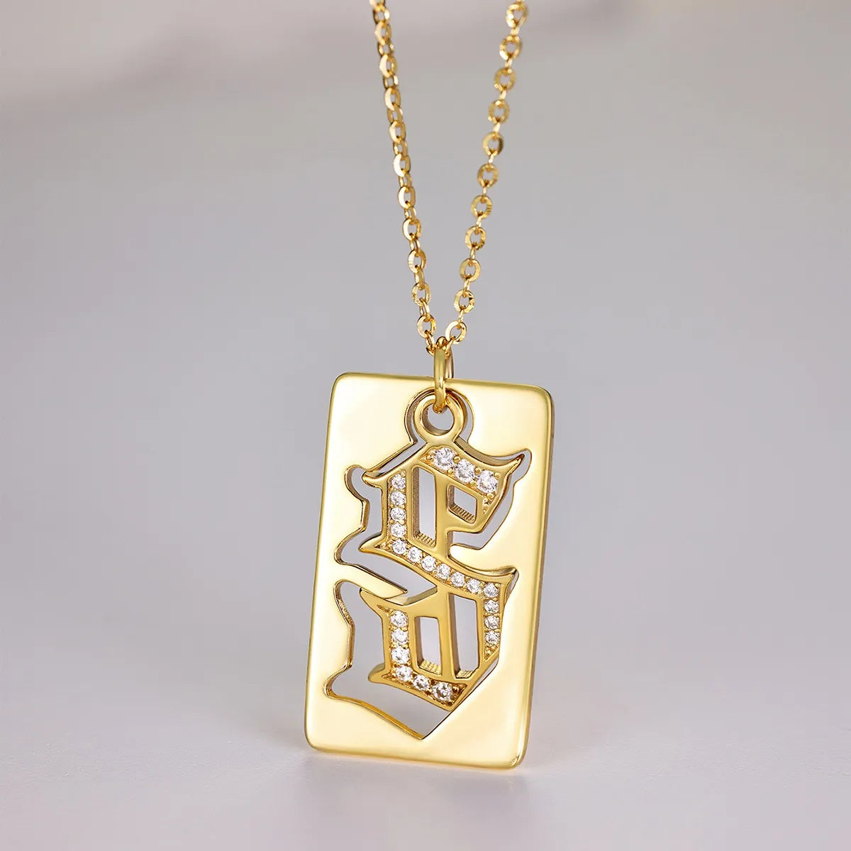 Fashorio Gold / One Size 925 Sterling Silver Letter S Pendant Necklace