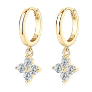 Fashorio Gold / One Size 925 Sterling Silver Moissanite Hoop Drop Earrings