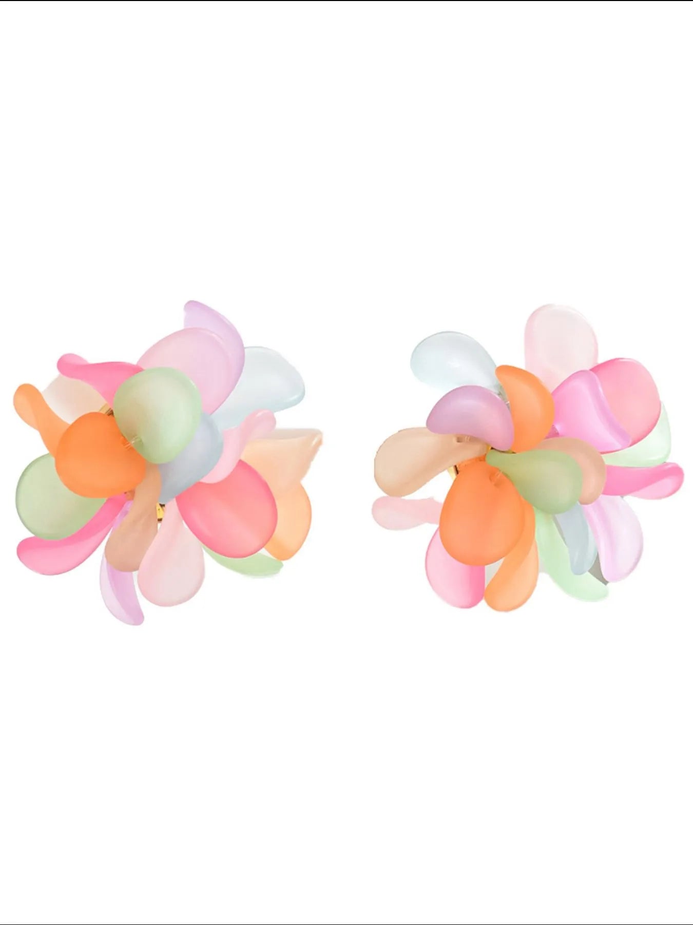 Fashorio Gold / One Size Acrylic Colorful Flower Stud Earrings