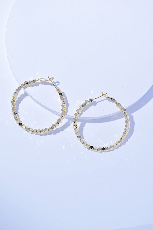 Alloy Hoop Earrings Gold One Size - Fashorio