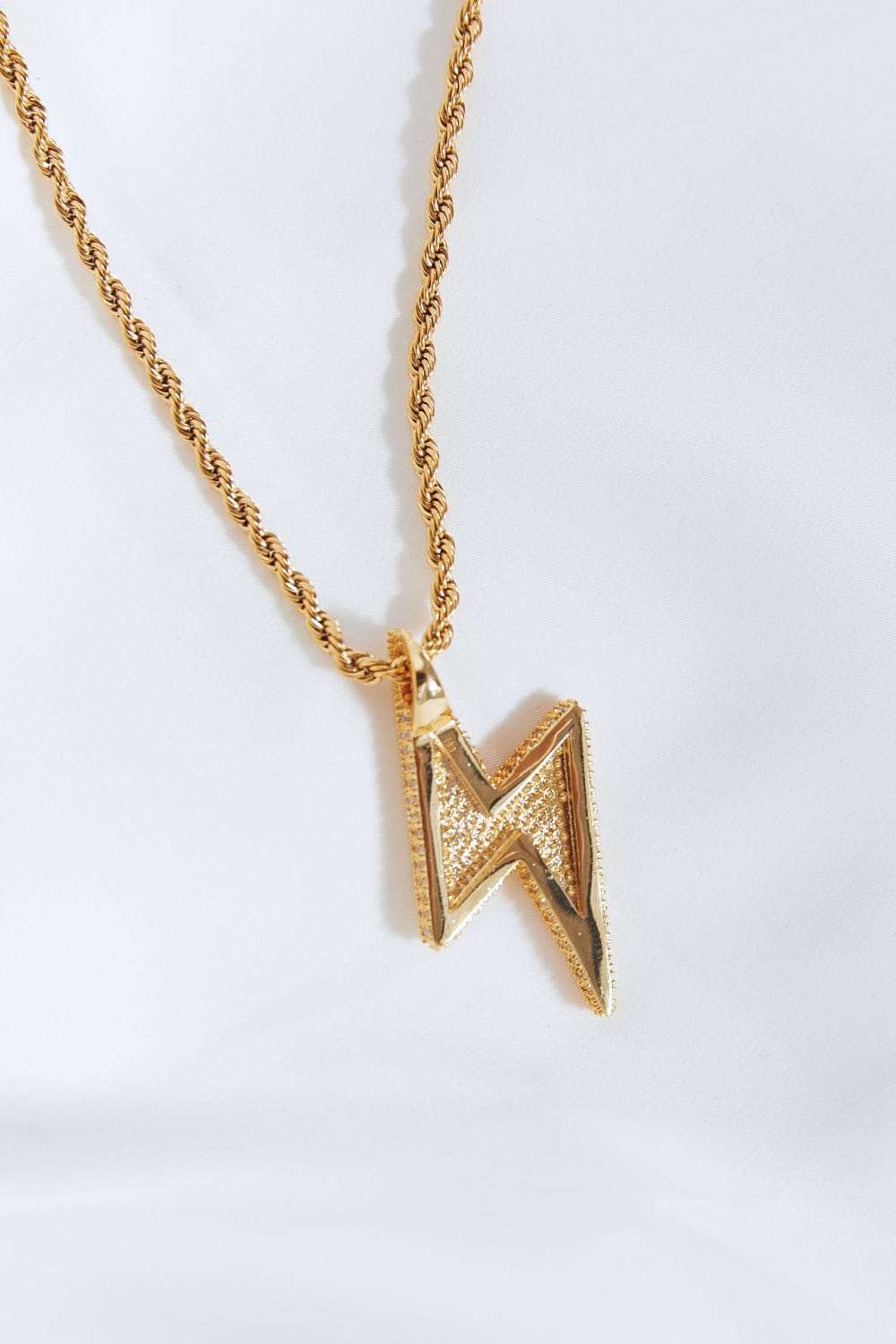 Fashorio Gold / One Size Brass Lightning Pendant Necklace