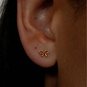 Fashorio Gold / One Size Copper Bow Stud Earrings