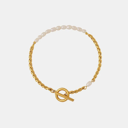 Freshwater Pearl Titanium Steel Bracelet - Fashorio