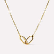 Fashorio Gold / One Size Interlocked Titanium Steel Necklace