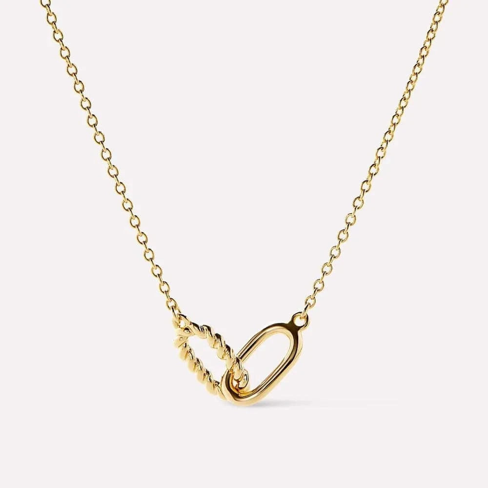 Fashorio Gold / One Size Interlocked Titanium Steel Necklace