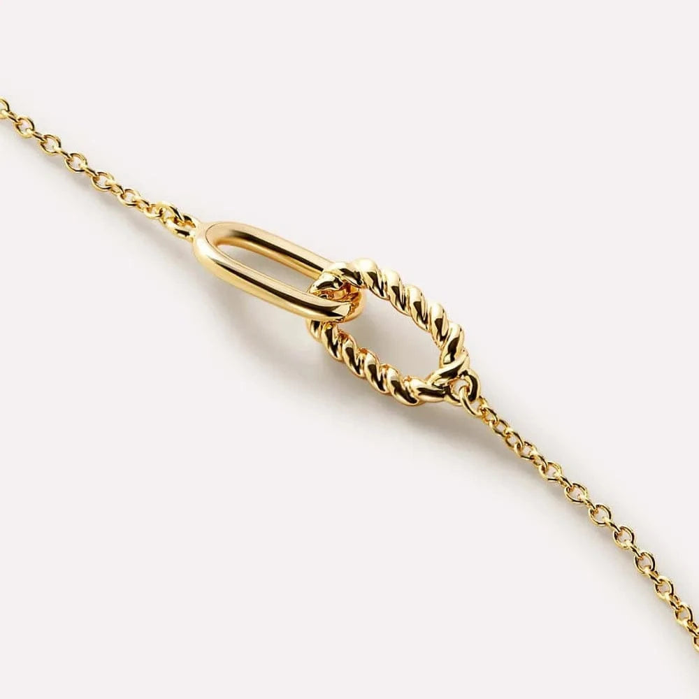 Fashorio Gold / One Size Interlocked Titanium Steel Necklace
