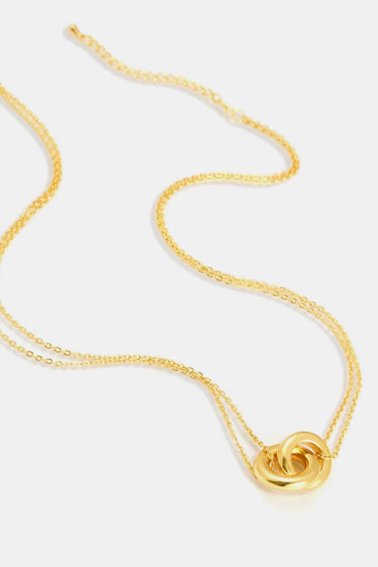 Linked Ring Pendant Chain Necklace - Fashorio