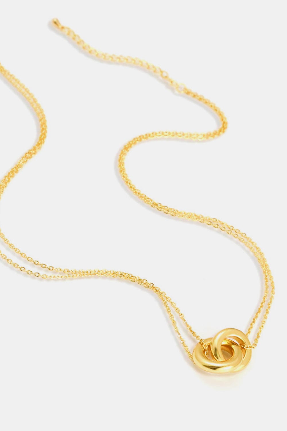 Fashorio Gold / One Size Linked Ring Pendant Chain Necklace