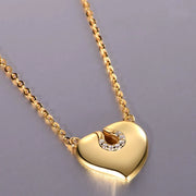 Fashorio Gold / One Size Moissanite 925 Sterling Silver Heart Necklace