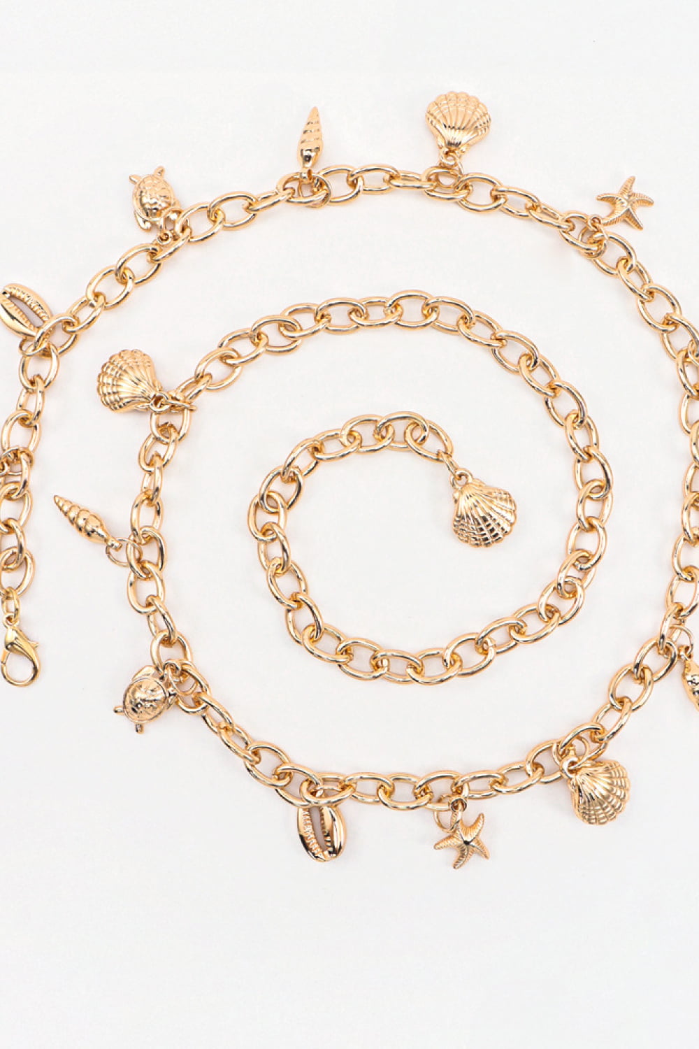 Fashorio Gold / One Size Ocean Element Charm Chain Belt
