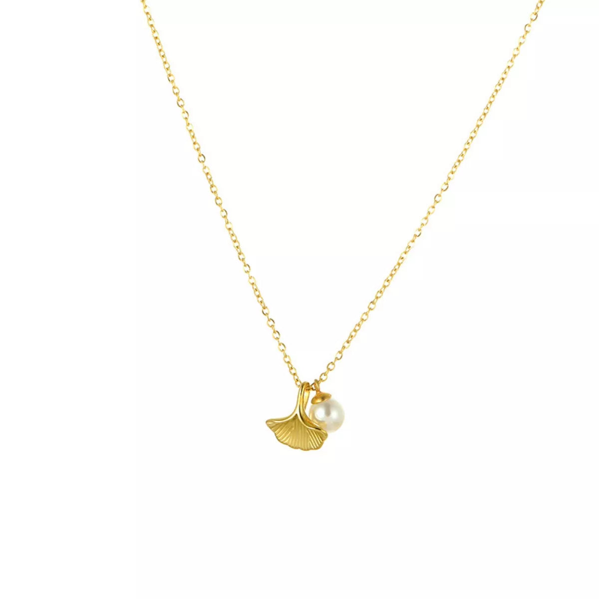 Fashorio Gold / One Size Pearl & Shell Pendant Necklace