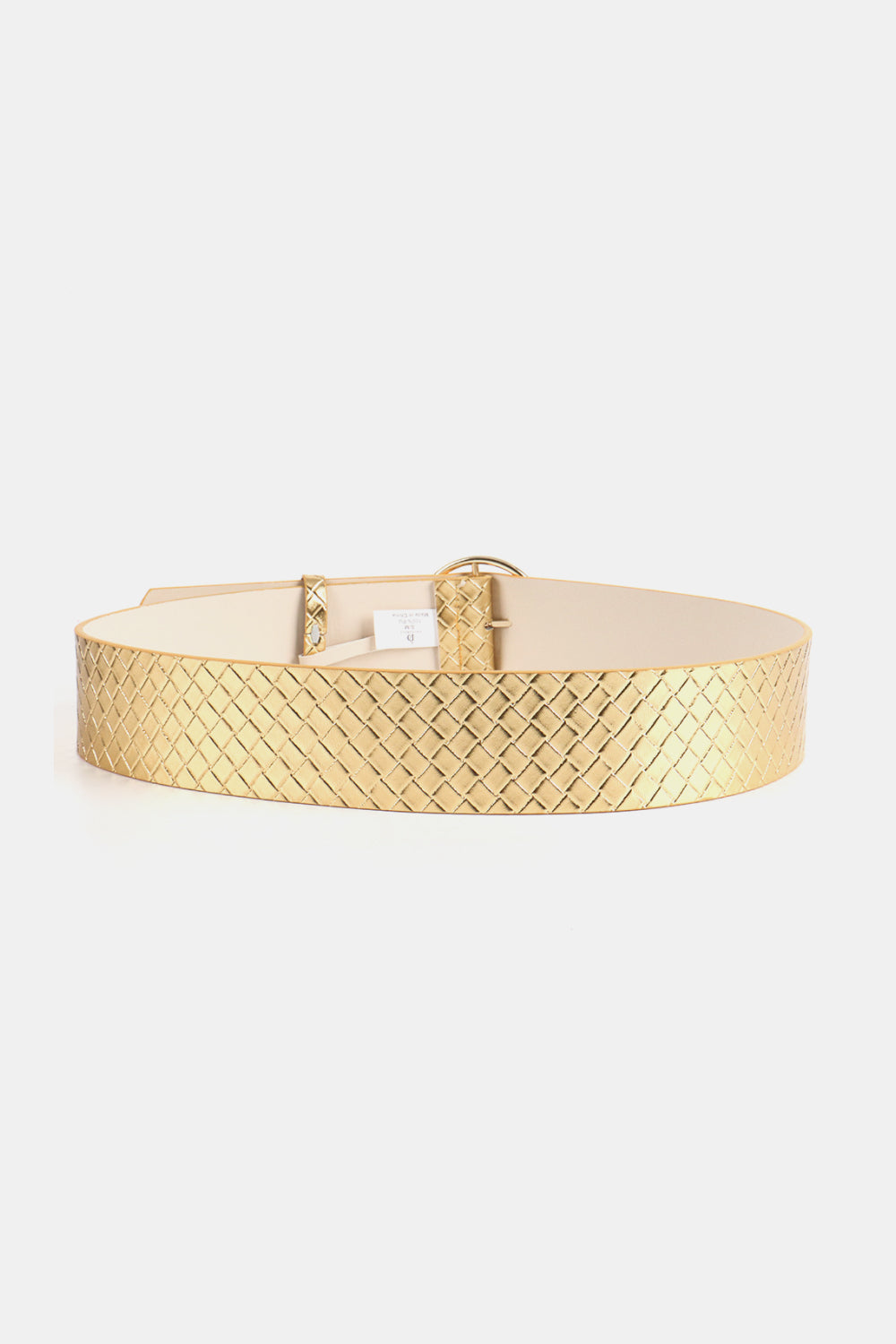 Fashorio Gold / One Size PU Leather Circle Shape Buckle Belt