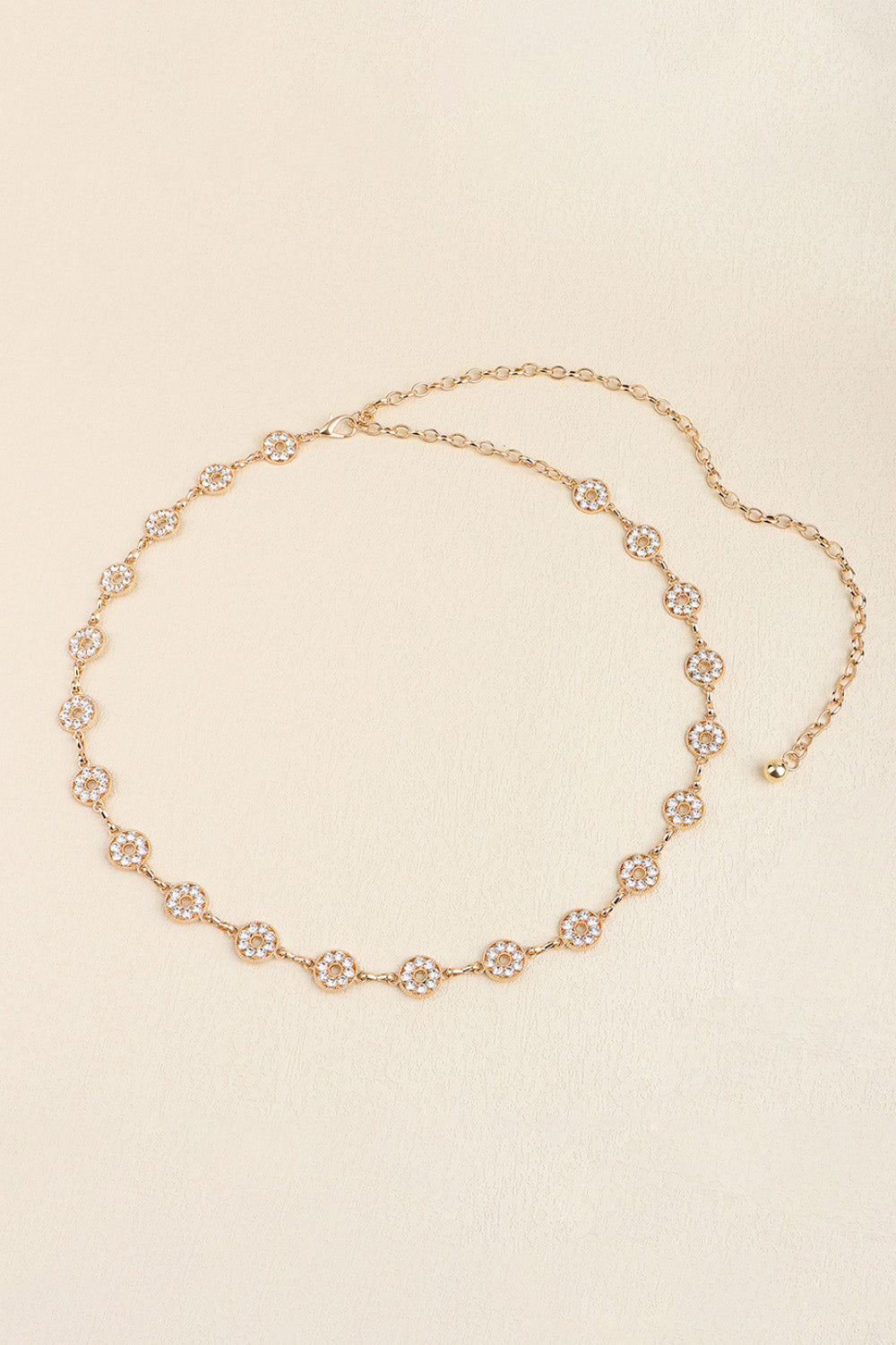 Fashorio Gold / One Size Rhinestone Decor Zinc Alloy Belt