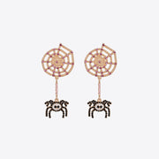Fashorio Gold / One Size Spider Rhinestone Alloy Earrings