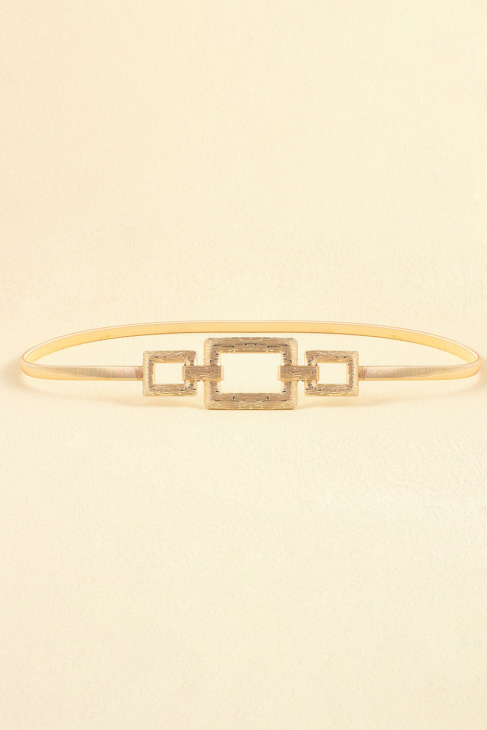 Fashorio Gold / One Size Square Shape Zinc Alloy Buckle Iron Belt