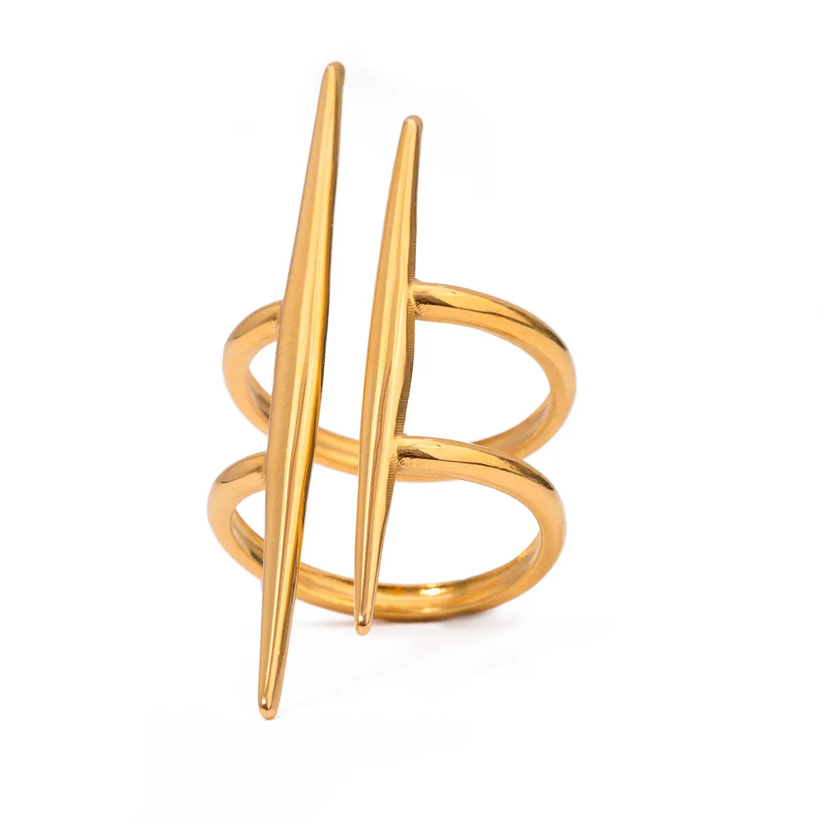 Fashorio Gold / One Size Stainless Steel Asymmetrical Ring