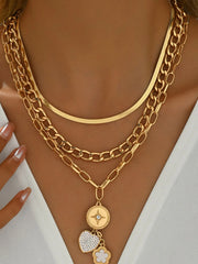 Fashorio Gold / One Size Stainless Steel Layered Necklace