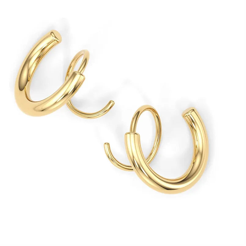 Fashorio Gold / One Size Stainless Steel Spiral Earrings