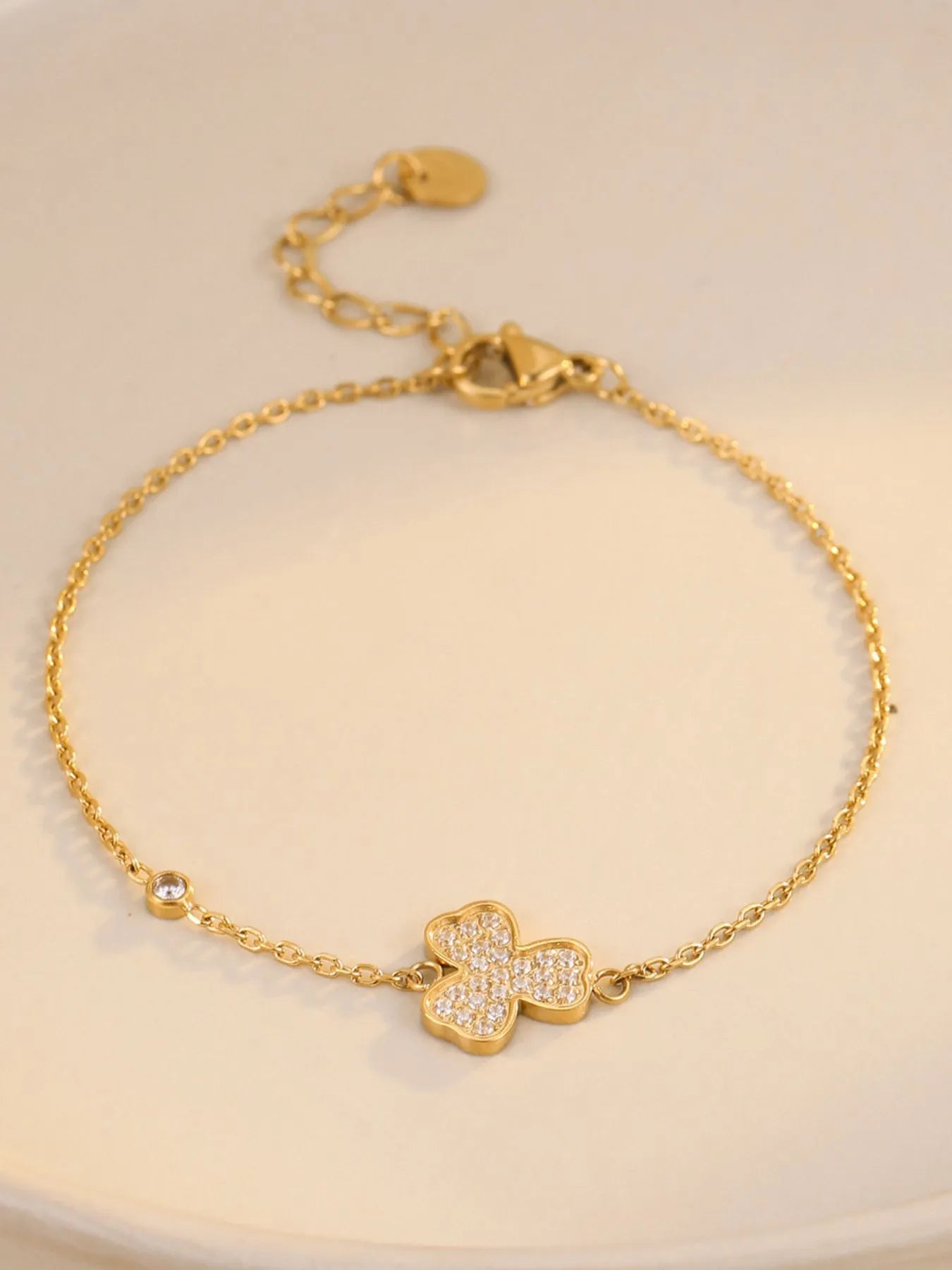 Fashorio Gold / One Size Stainless Steel Zircon Bracelet