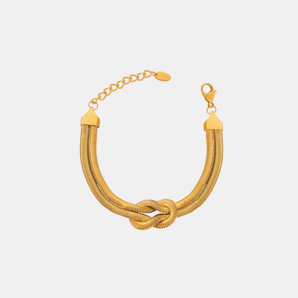 Fashorio Gold / One Size Titanium Steel Knot Bracelet