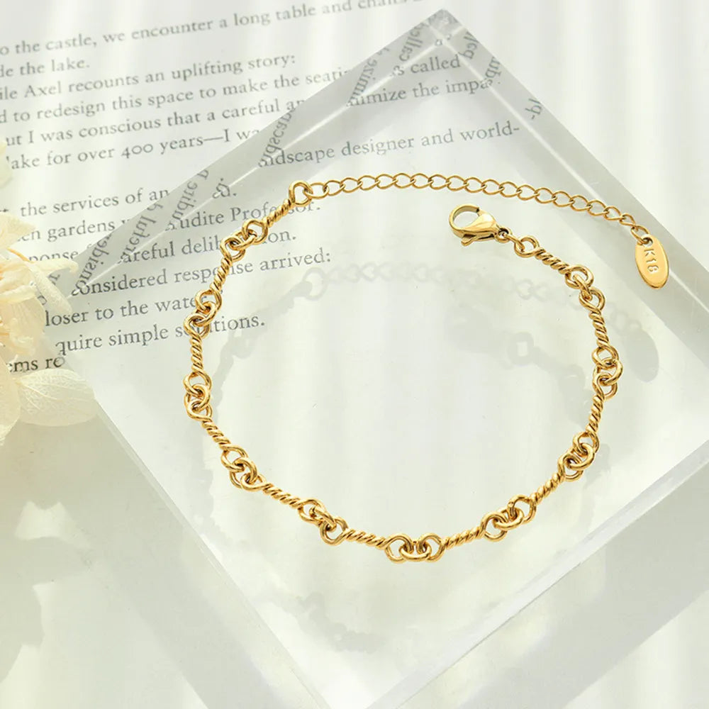 Fashorio Gold / One Size Titanium Steel Link Chain Bracelet