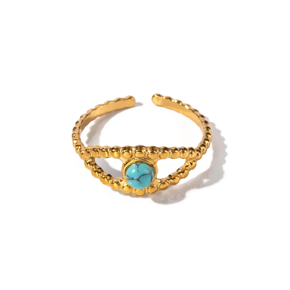 Fashorio Gold / One Size Turquoise Eye Design Ring