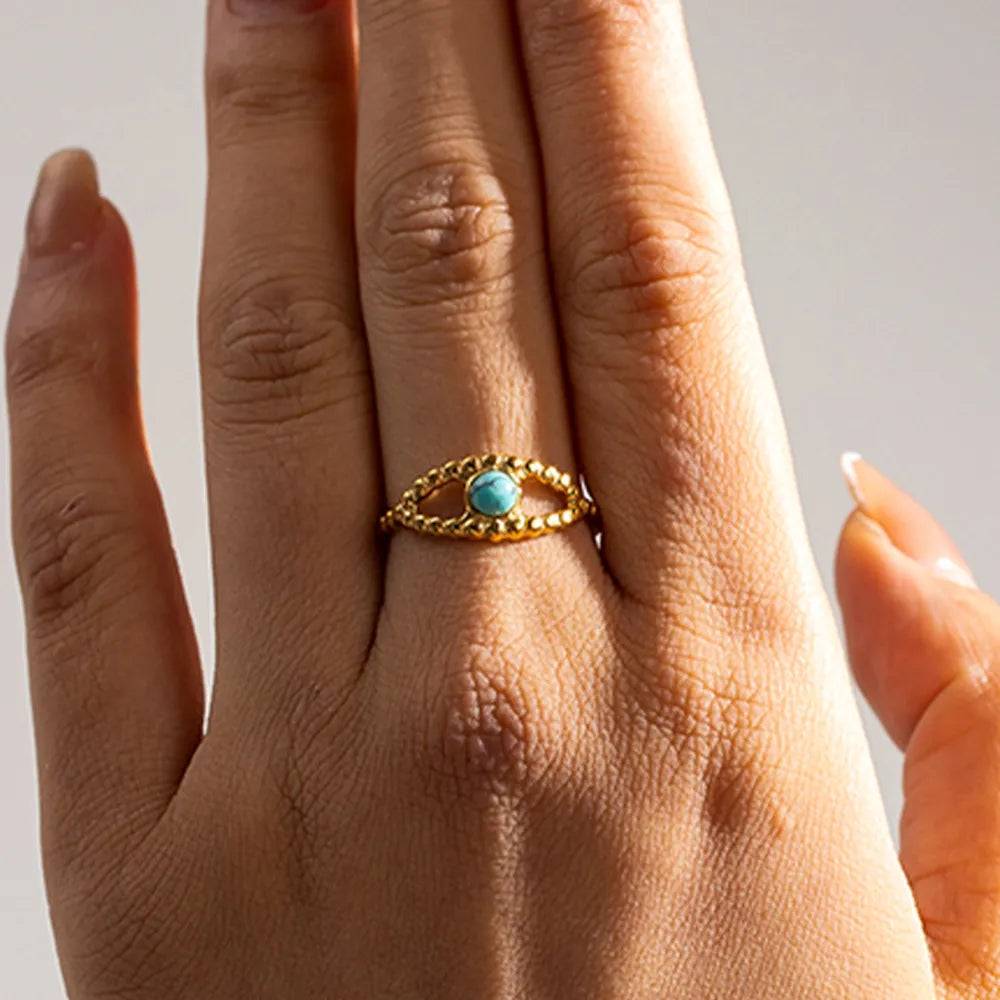 Fashorio Gold / One Size Turquoise Eye Design Ring