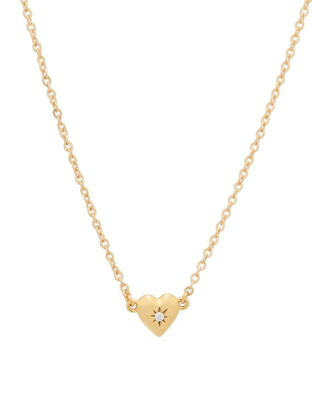 Fashorio Gold / One Size Zircon Heart Pendant Necklace