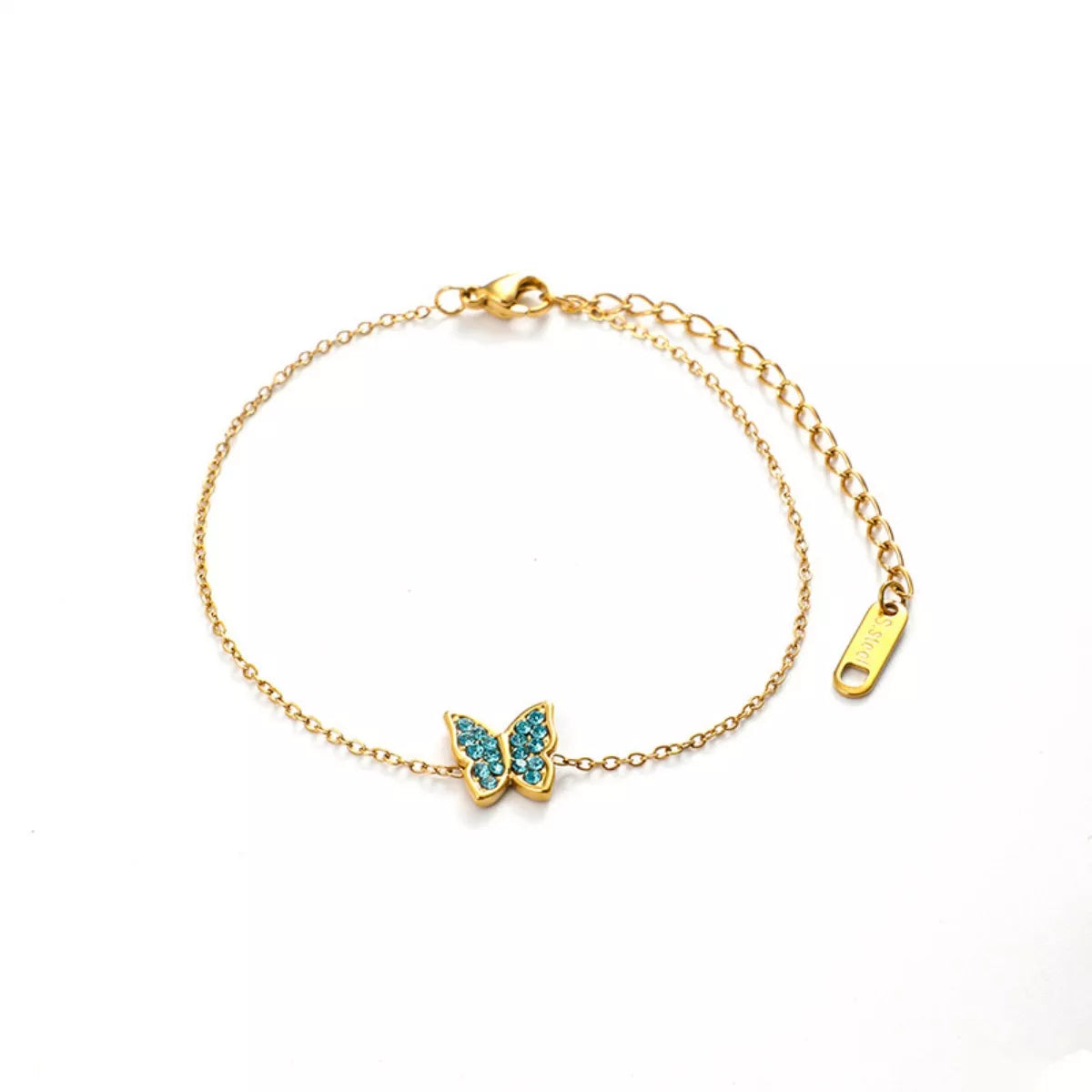 Fashorio Gold / onesize 18K Gold-Plated Butterfly Adjustable Bracelet