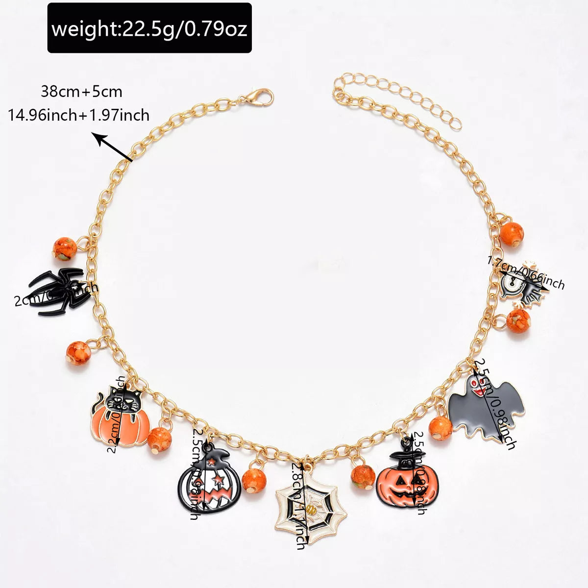Fashorio Gold / onesize 18K Gold-Plated Halloween Charm Necklace