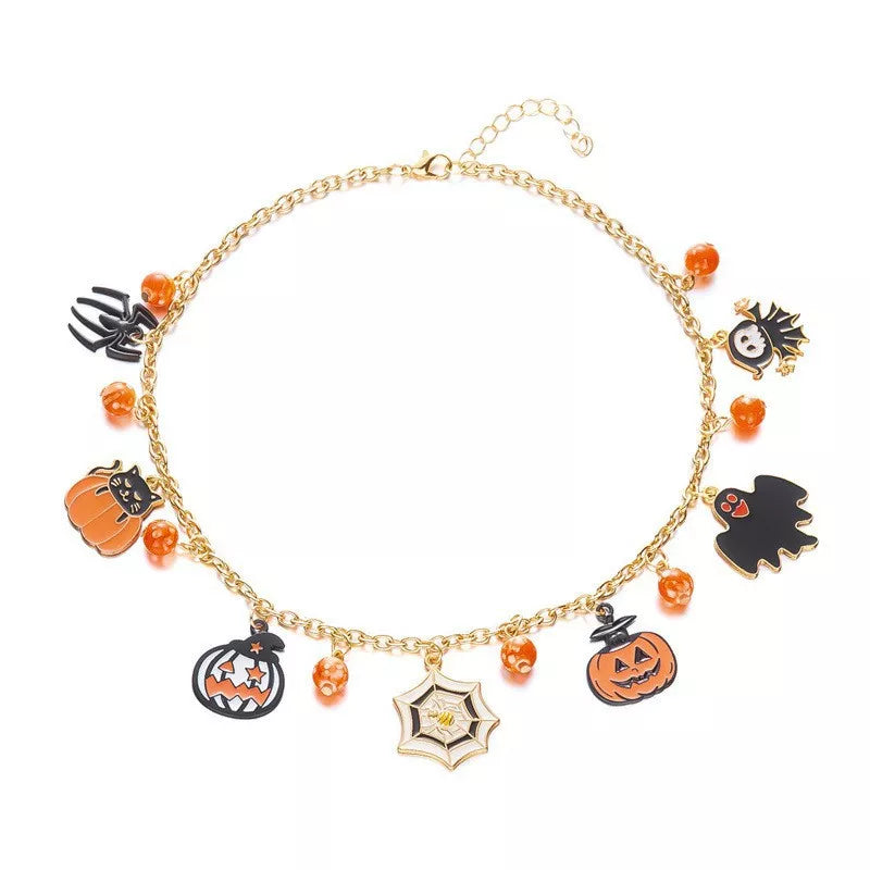 Fashorio Gold / onesize 18K Gold-Plated Halloween Charm Necklace