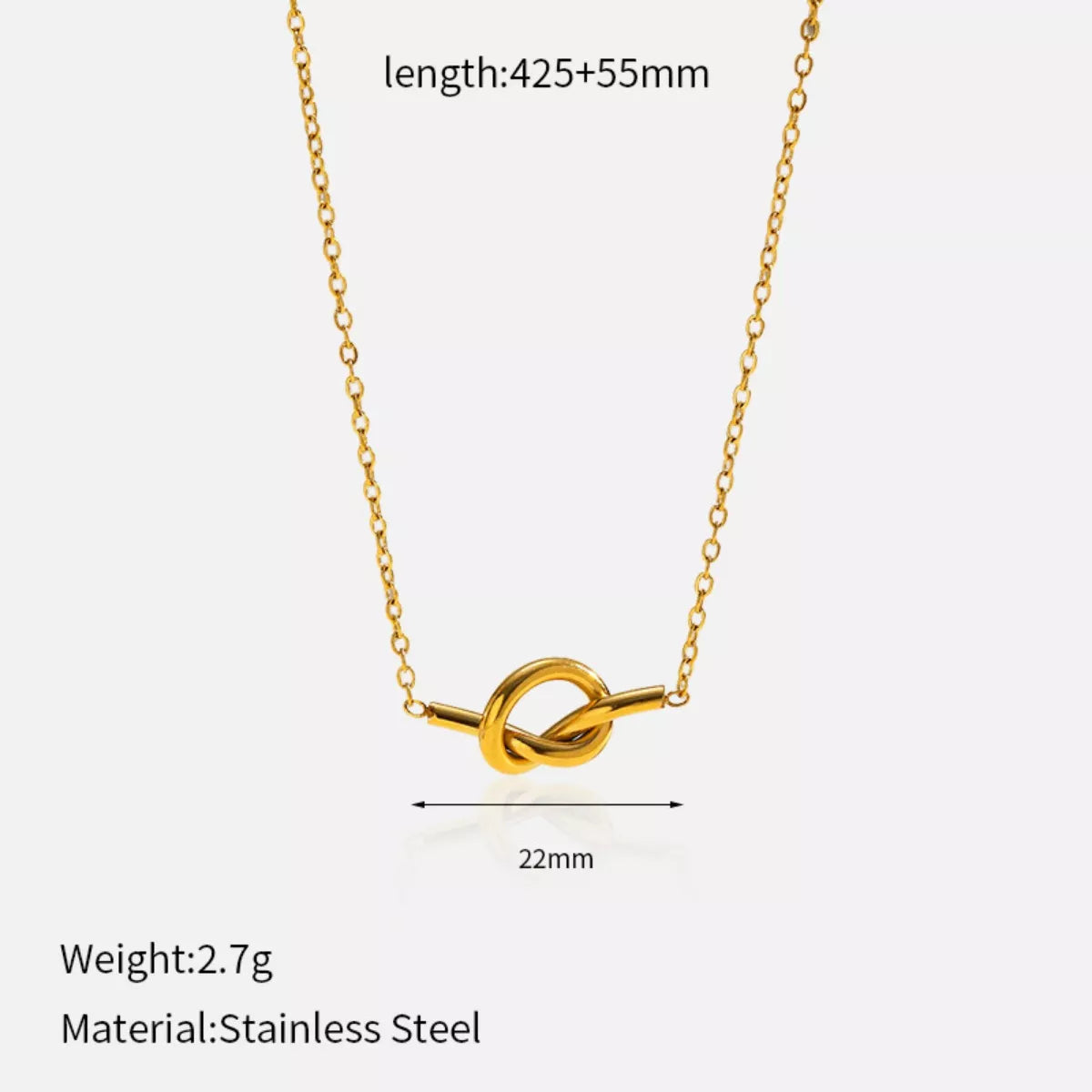 Fashorio Gold / onesize 18K Gold-Plated Knot Pendant Necklace