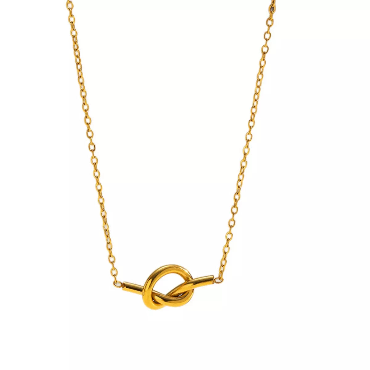 Fashorio Gold / onesize 18K Gold-Plated Knot Pendant Necklace