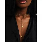 Fashorio Gold / onesize 18K Gold-Plated Y-Shaped Necklace