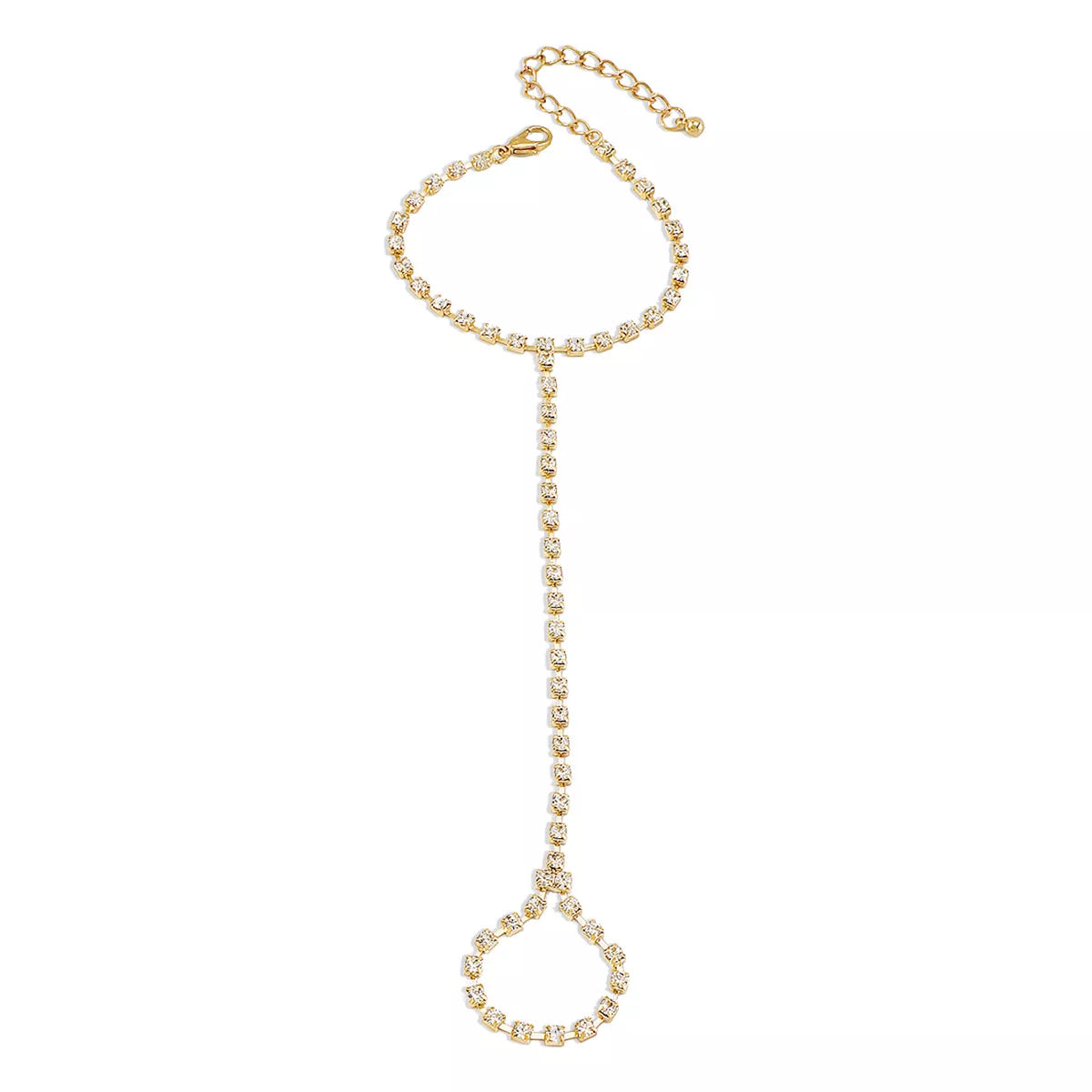 Fashorio Gold / onesize Alloy Rhinestone Bracelet with Ring