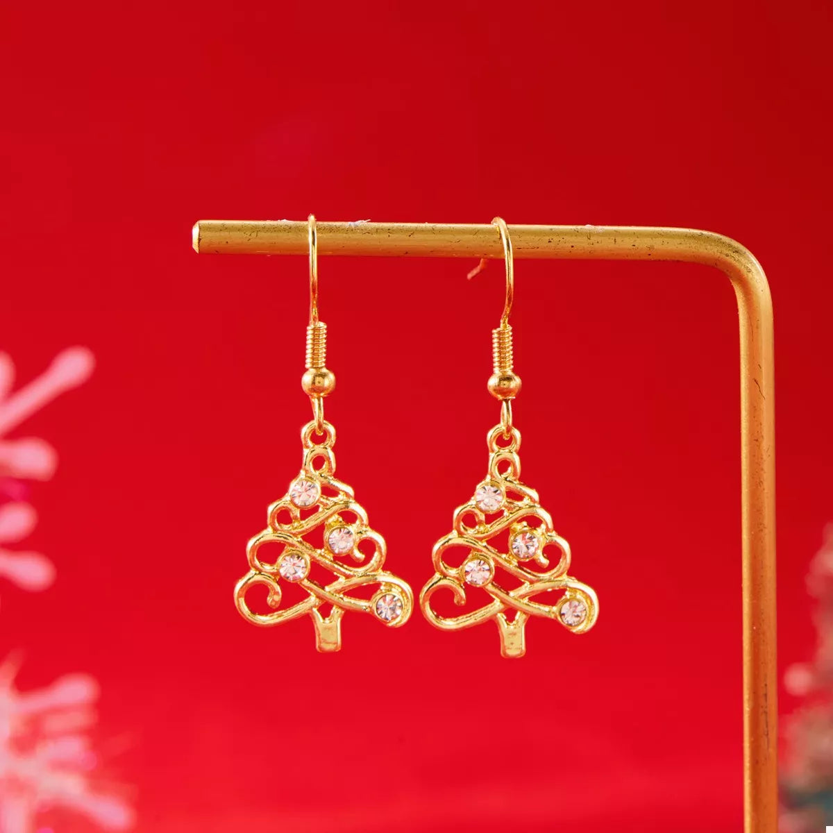 Fashorio Gold / onesize Christmas Tree Shape Dangle Earrings