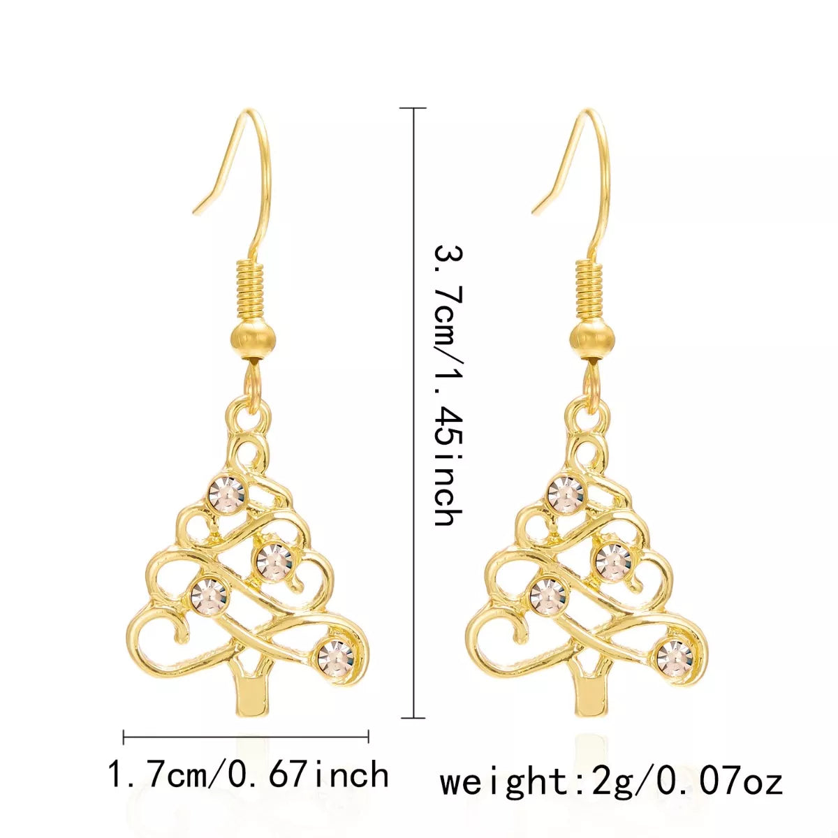 Fashorio Gold / onesize Christmas Tree Shape Dangle Earrings