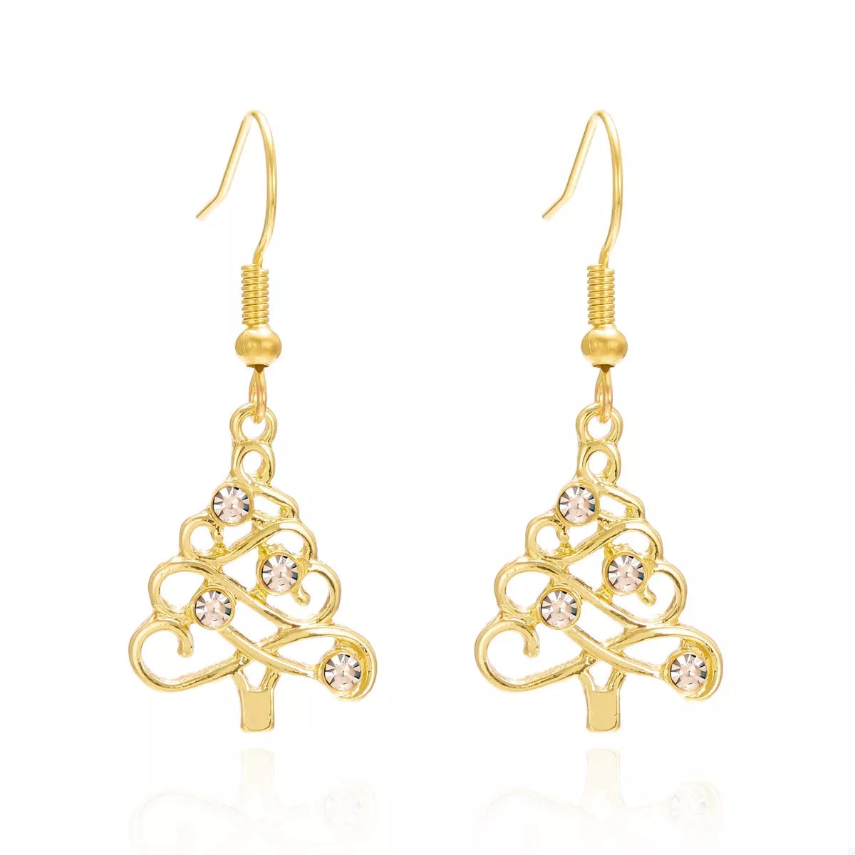 Fashorio Gold / onesize Christmas Tree Shape Dangle Earrings