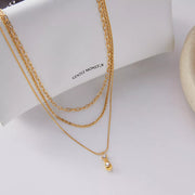 Fashorio Gold / onesize Three Layered Pendant Necklace