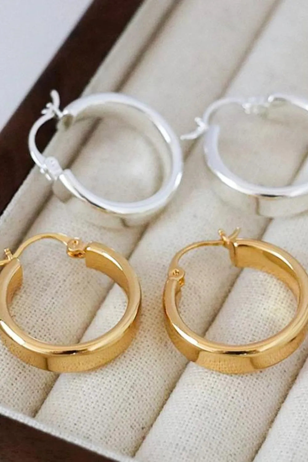 Fashorio Gold-Plated Brass Huggie Earrings
