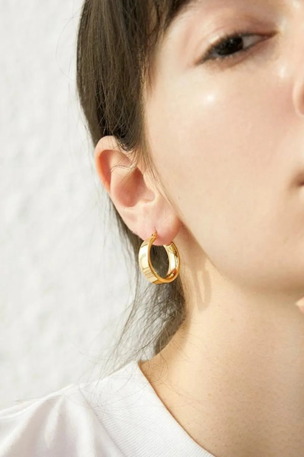 Fashorio Gold-Plated Brass Huggie Earrings