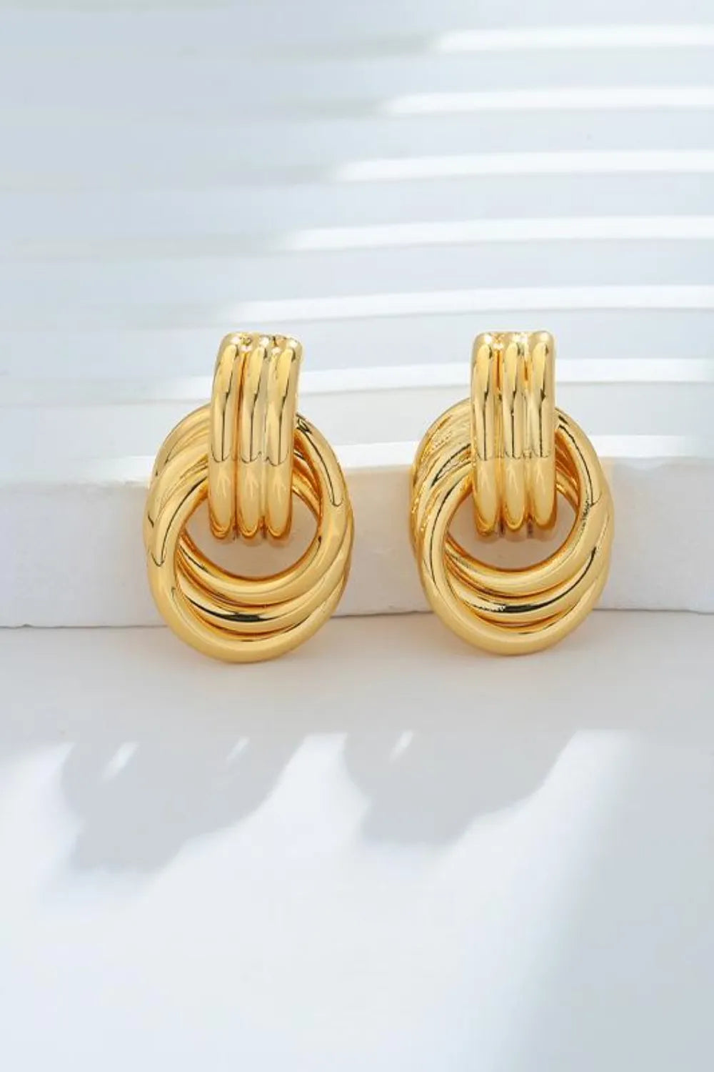Fashorio Gold-Plated Knotted Stud Earrings