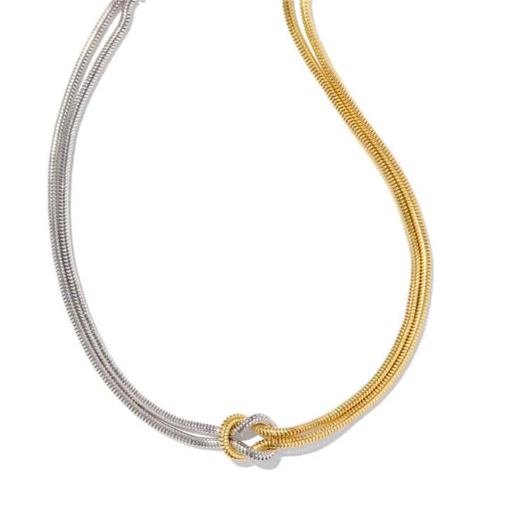 Fashorio Gold/Silver Montage / One Size Titanium Steel Knotted Necklace