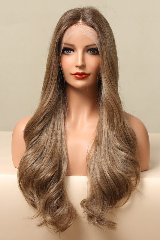 13*2" Lace Front Wigs Synthetic Long Wave 26" 150% Density in Golden Brown Golden Brown One Size - Fashorio