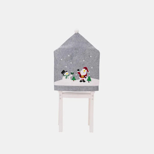 Christmas Pattern Chair Cover Gray One Size - Fashorio