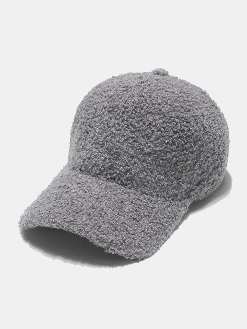 Fashorio Gray / One Size Sherpa Solid Color Baseball Cap
